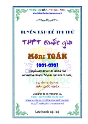 Bộ đề thi thử THPT quốc gia Toán 2017